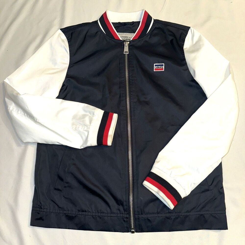 LEVI'S Levi Strauss Jacket Retro Varsity Style Nylon Women's Size Small Classic